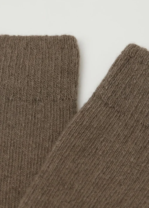 Calcetines Cortos Acanalados con Lana y cashmere