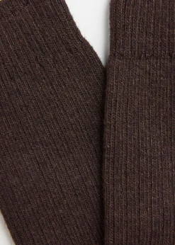 Calcetines Cortos Acanalados con Lana y cashmere
