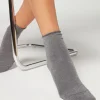 Calcetines Cortos Con Cashmere Sin Puño