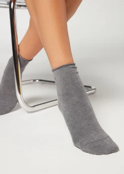 Calcetines Cortos Con Cashmere Sin Puño