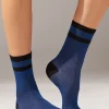 Calcetines Cortos con Glitter y Motivo de Rayas