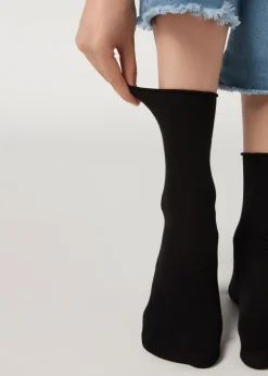 Calcetines cortos de algodón sin puños