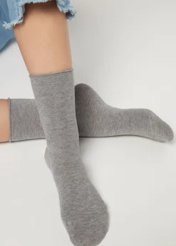 Calcetines cortos de algodón sin puños
