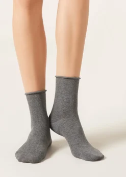 Calcetines cortos de algodón sin puños
