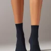 Calcetines Cortos de Canalé  con Cashmere
