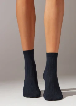 Calcetines Cortos de Canalé  con Cashmere