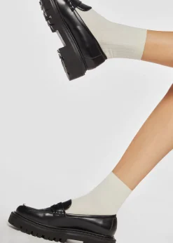 Calcetines Cortos de Canalé  con Cashmere