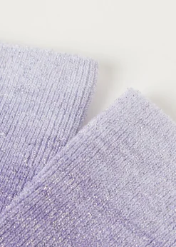 Calcetines Cortos de Rayas Degradadas y Glitter