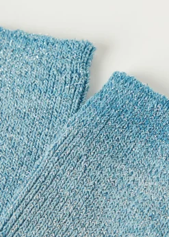 Calcetines Cortos de Rayas Degradadas y Glitter