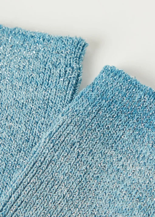 Calcetines Cortos de Rayas Degradadas y Glitter