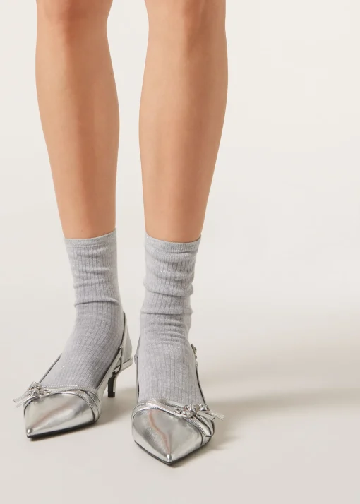 Calcetines Cortos en Cachemira y Glitter
