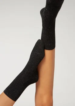 Calcetines Cortos en Cachemira y Glitter