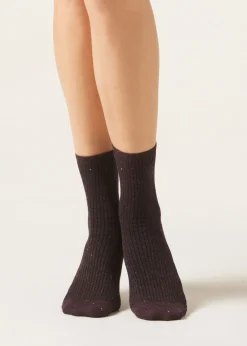 Calcetines Cortos en Cachemira y Glitter
