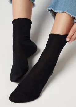 Calcetines Cortos en Hilo de Escocia Sin Puño