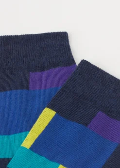 Calcetines Cortos Estampado Geométrico de Hombre