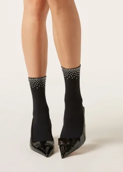 Calcetines Cortos Lycra Con Apliques