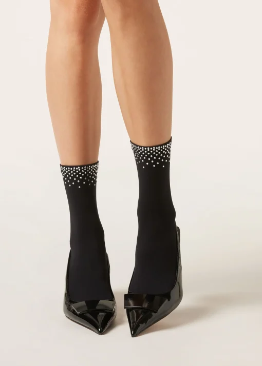 Calcetines Cortos Lycra Con Apliques