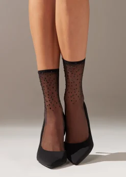 Calcetines Cortos Lycra Con Strass