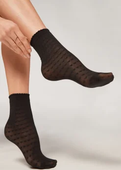 Calcetines Cortos Lycra Corazones