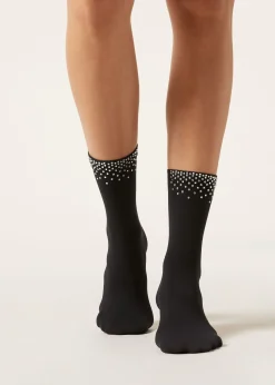 Calcetines Cortos Lycra Con Apliques
