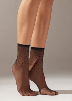 Calcetines Cortos Lycra Con Strass