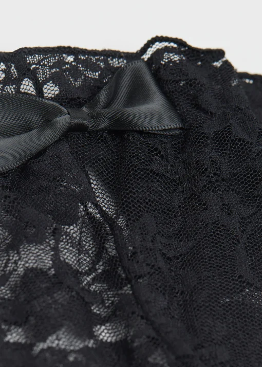 Calcetines Cortos Lycra Encaje Con Lazo