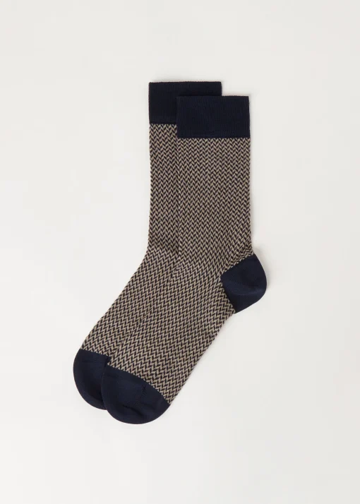 Calcetines Cortos Motivo Espiguilla de Hombre