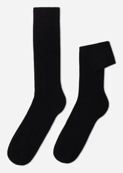 Calcetines de Canalé de Hombre con Lana y Cashmere