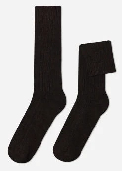 Calcetines de Canalé de Hombre con Lana y Cashmere