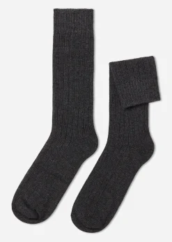 Calcetines de Canalé de Hombre con Lana y Cashmere