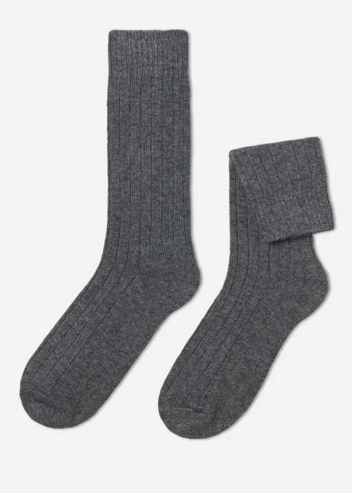 Calcetines de Canalé de Hombre con Lana y Cashmere