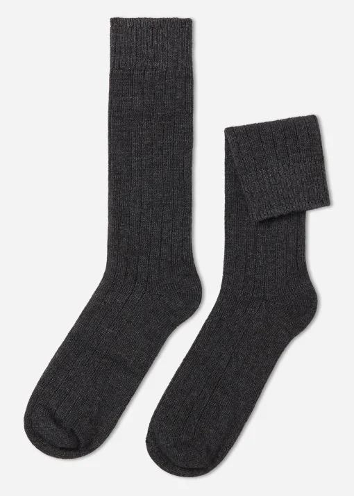 Calcetines de Canalé de Hombre con Lana y Cashmere