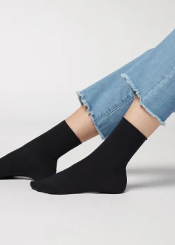 Calcetines en Lana y Algodón Sin Puño