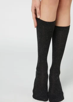 Calcetines Largos Cashmere Con Glitter