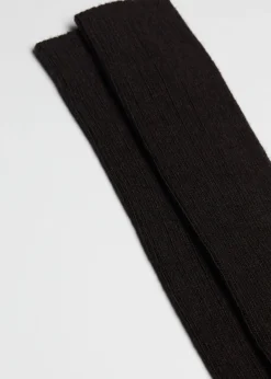 Calcetines Largos Con Canalé  De Hombre Con Lana y Cashmere