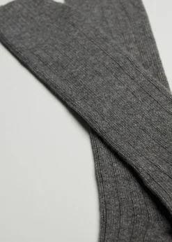 Calcetines Largos Con Canalé De Hombre Con Lana y Cashmere