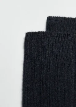 Calcetines Largos Con Canalé  De Hombre Con Lana y Cashmere