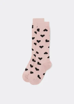 Calcetines Largos Corazones Niños