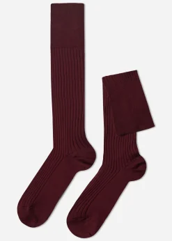 Calcetines Largos De Canalé  De Hombre En Hilo De Escocia