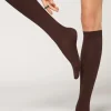 Calcetines Largos De Canalé  Con Cashmere