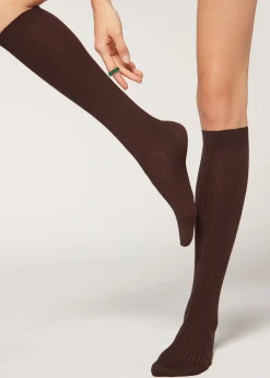 Calcetines Largos De Canalé  Con Cashmere