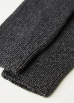 Calcetines Largos De Canalé Con Lana y Cashmere