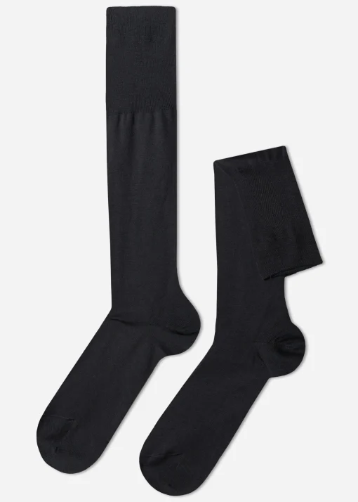 Calcetines Largos de Hombre en Hilo de Escocia