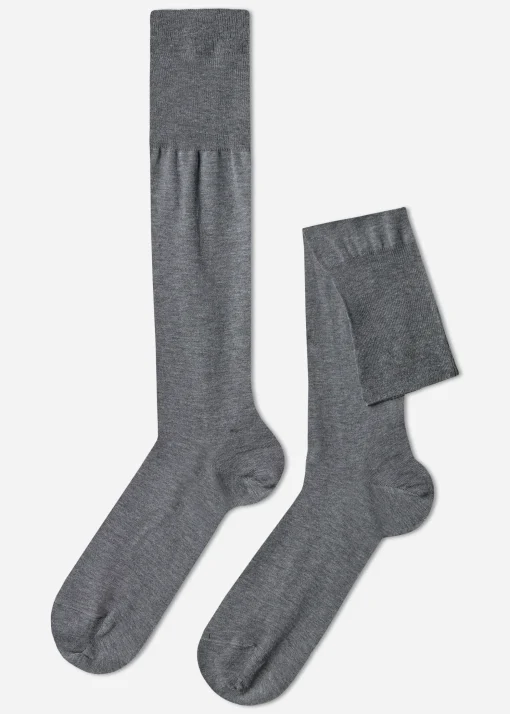 Calcetines Largos de Hombre en Hilo de Escocia