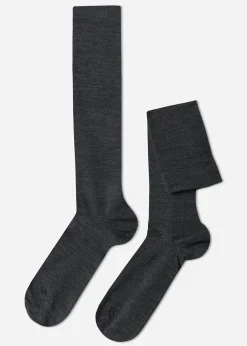 Calcetines Largos de Hombre en Lana y Algodón