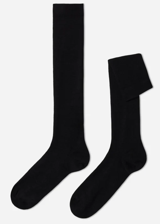 Calcetines Largos de Hombre en Lana y Algodón