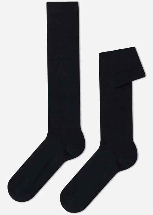 Calcetines Largos de Hombre en Lana y Algodón