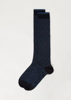Calcetines Largos Jacquard de Rombos de Hombre