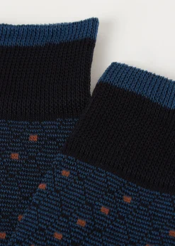 Calcetines Largos Jacquard de Rombos de Hombre