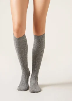 Calcetines Largos Lana Espiga
